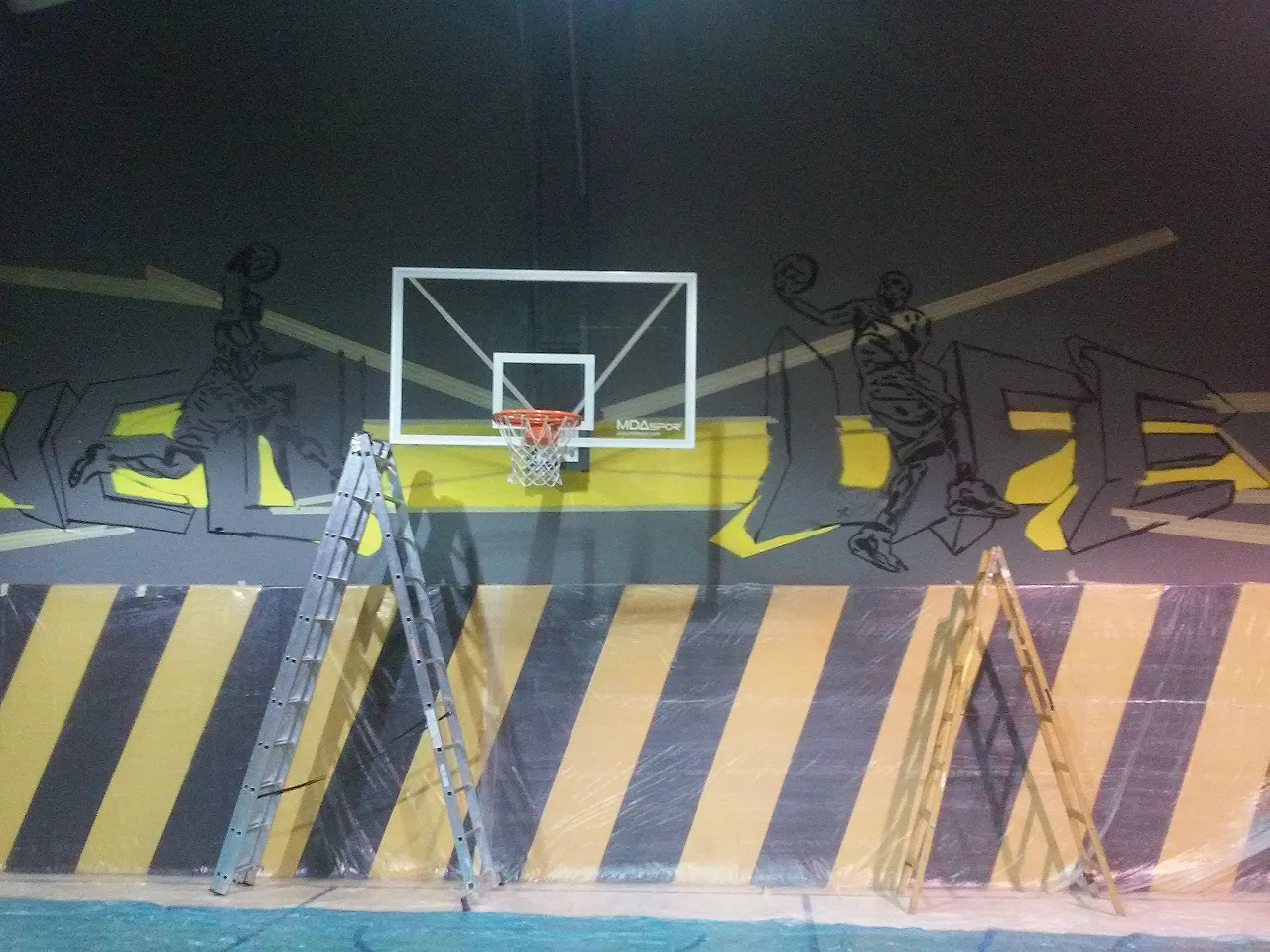 basketbol salonu graffiti taslağı