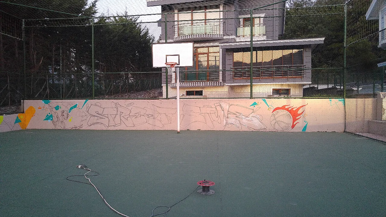 basketbol sahasın graffiti taslağı